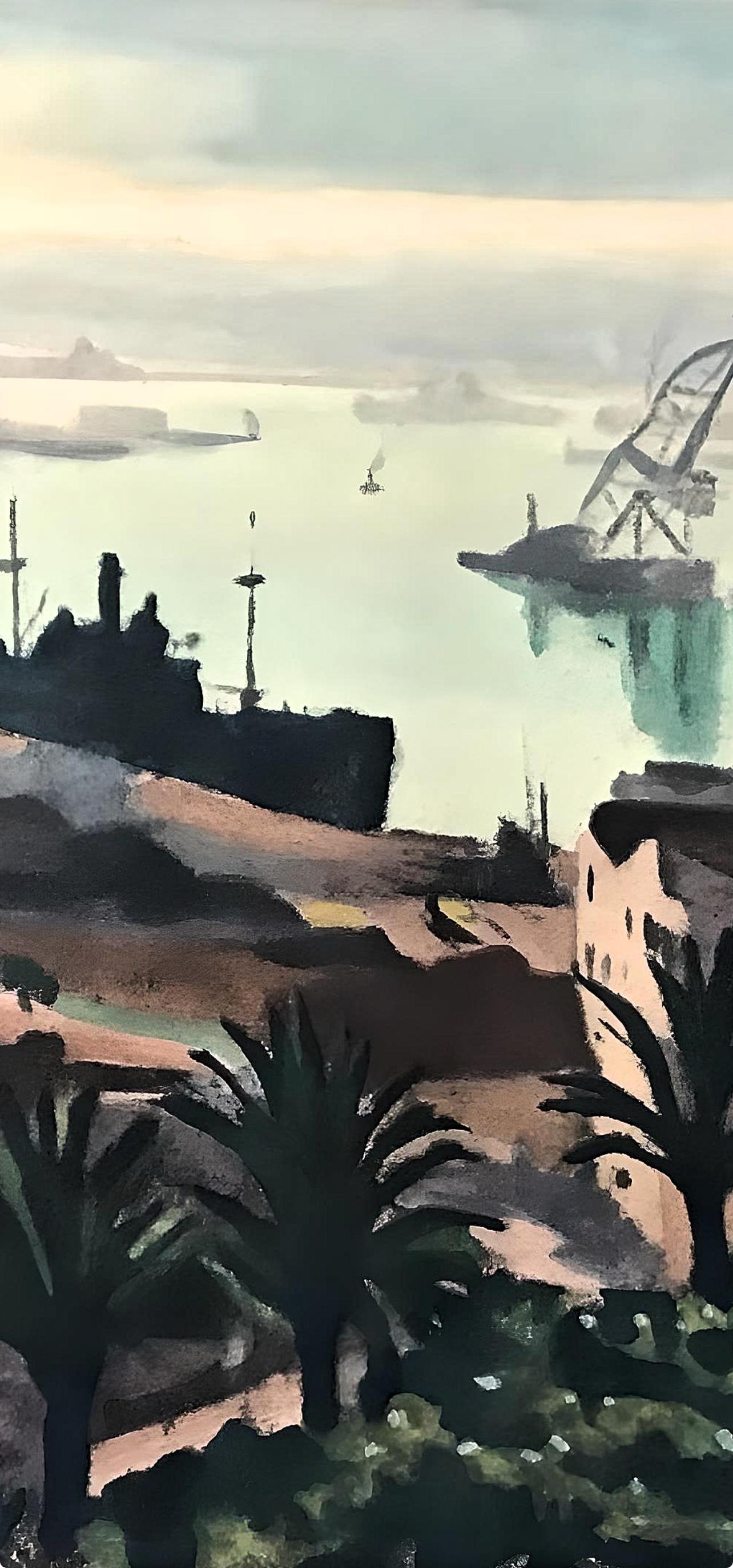 Marquet, Composition, Présence de Marquet (after) - Gray Landscape Print by Albert Marquet
