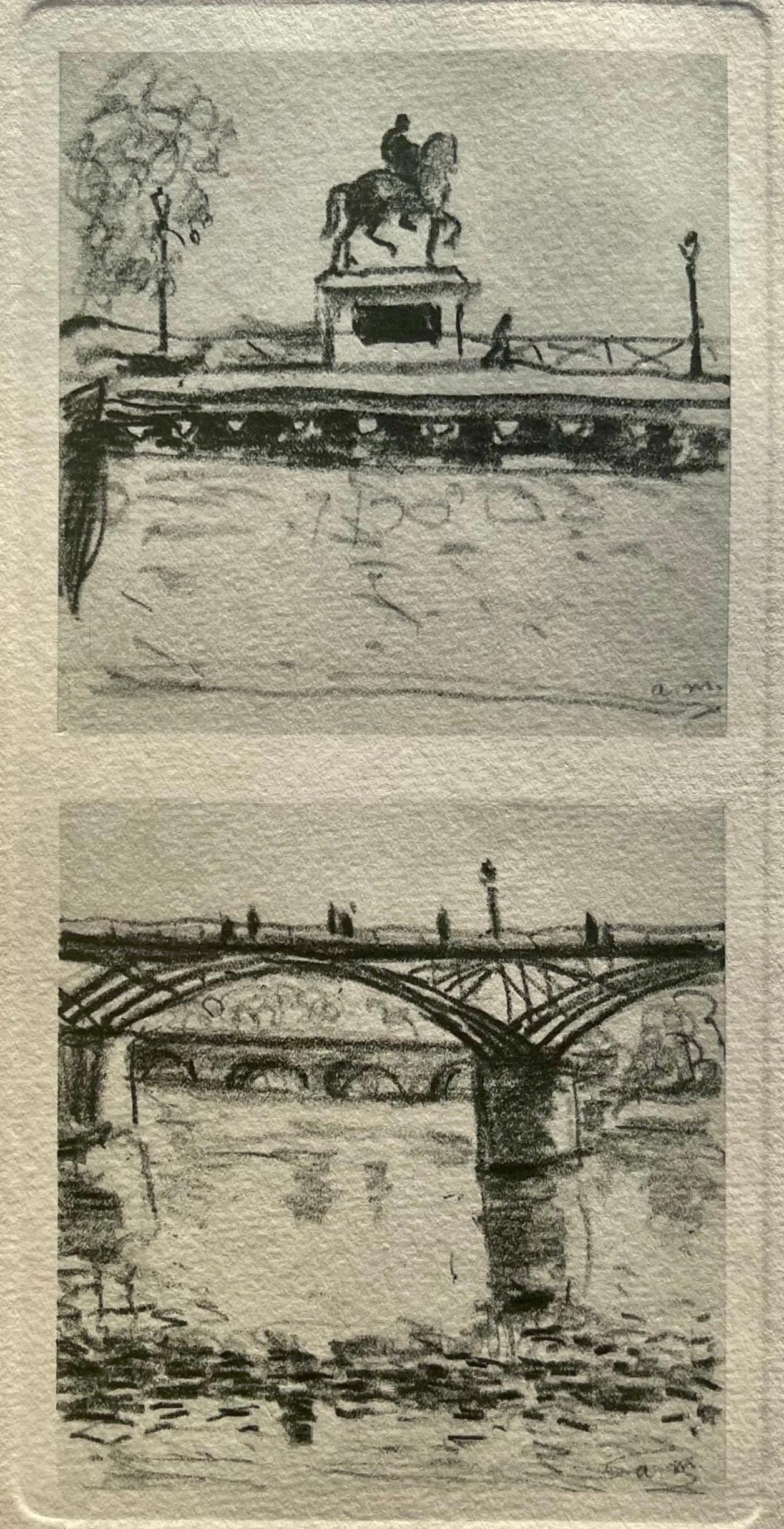 Landscape Print Albert Marquet - Marquet, Pont-Neuf Statue d'Henri IV. Pont des Arts, Marquet (après)