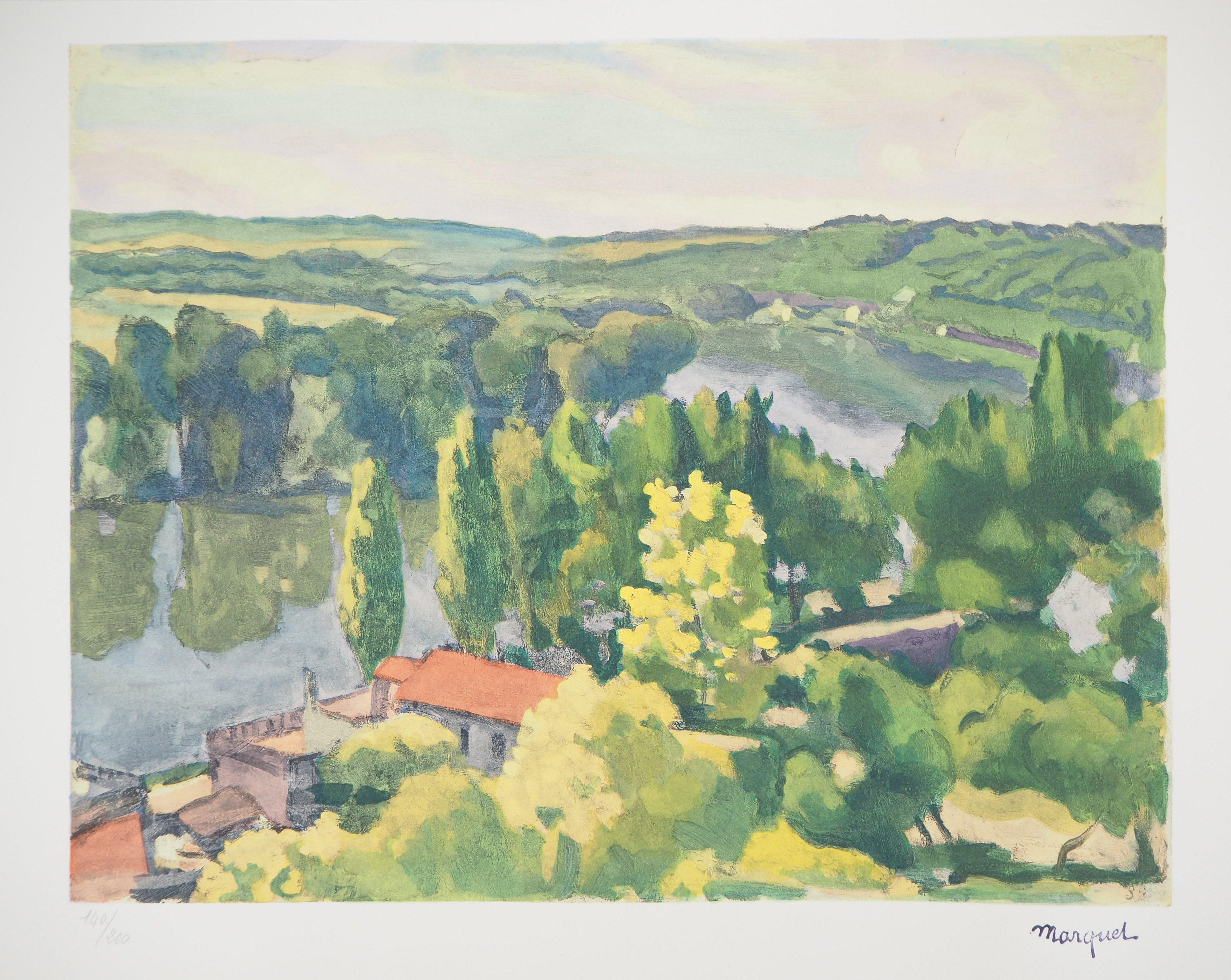 Normandía : La Frette sur Seine - Litografía, Ltd /200 - Print Posimpresionista de Albert Marquet
