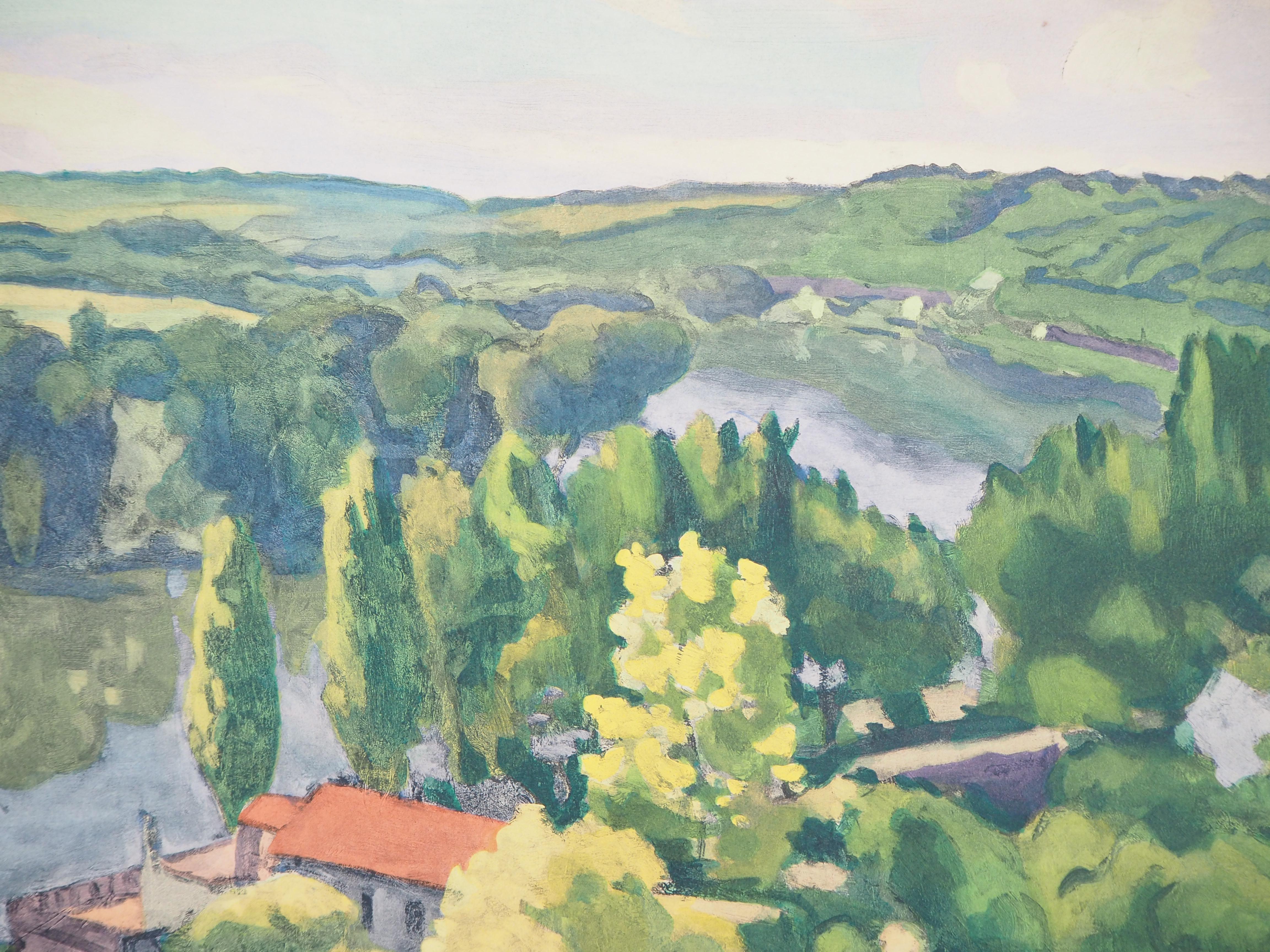 Normandía : La Frette sur Seine - Litografía, Ltd /200 - Landscape Print Beige de Albert Marquet
