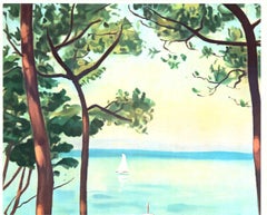 Original Plagues de France vintage French travel poster, on linen backing, 1960