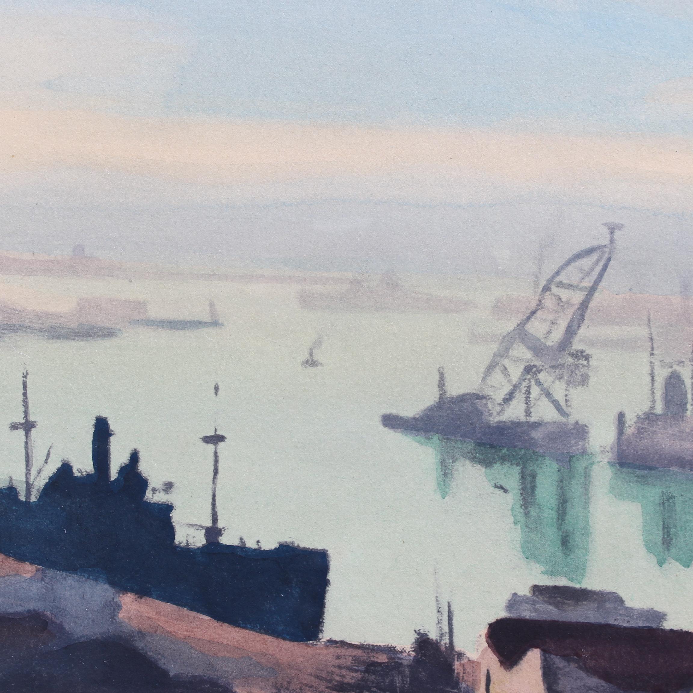 Lithographie du port d'Alger  en vente 4