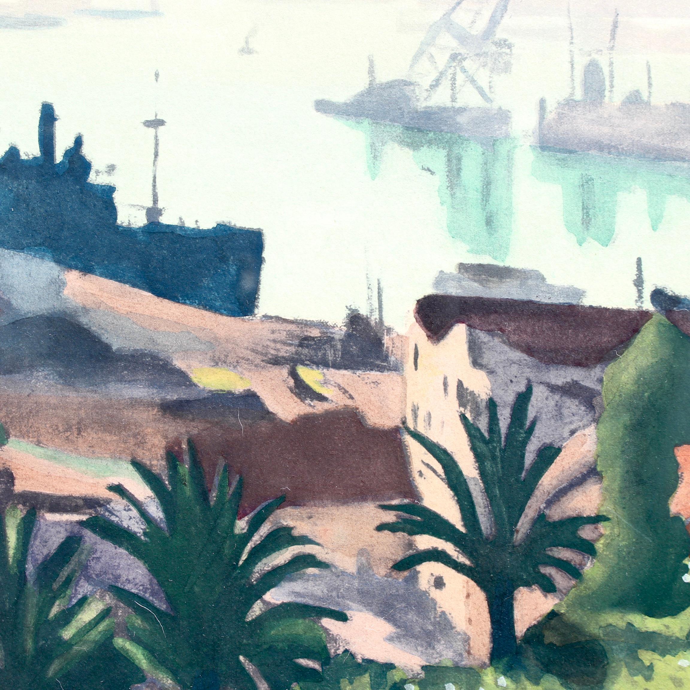 Lithographie du port d'Alger  en vente 7