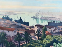 Vintage 'The Port of Algiers' Lithograph 