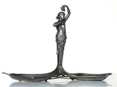 Albert Mayer WMF Art Nouveau Early 1900 Silver Metal ware Female Figure