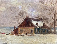 Albert Mead Pattison French Canadian Farmhouse Oil Painting
