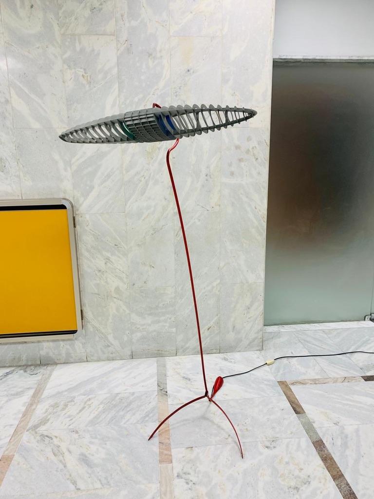 Italian Albert Medo, Paolo Rizzato italian multicolor floor lamp circa 1989  For Sale