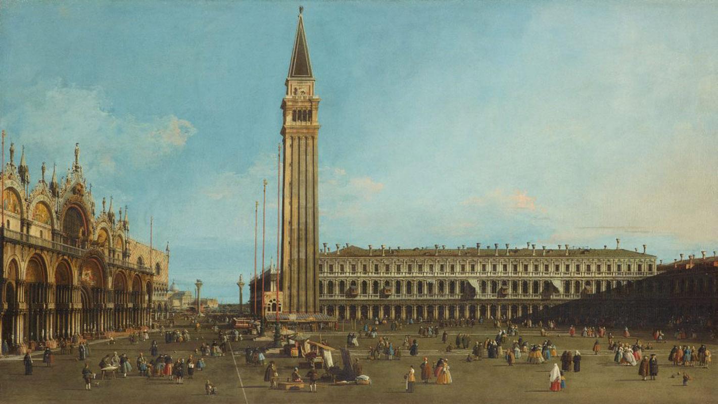 Altra Veduta della Piazza di S. Marco - Beige Landscape Print by Albert Meyeringh 