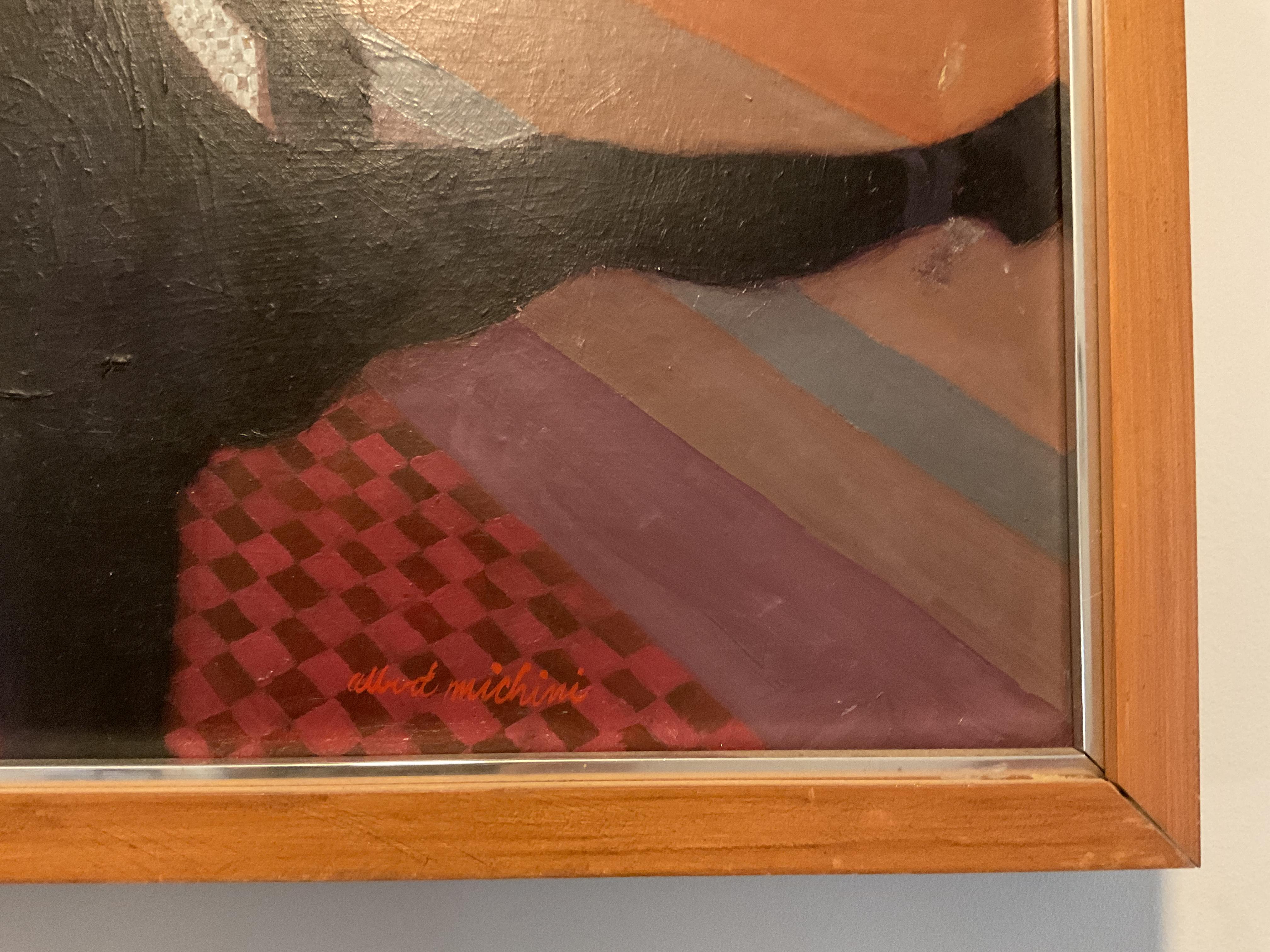 Pittura ad olio di ballerine del Mid Century Modern; Artista quotato Albert Michini, anni '70 ca. in vendita 3