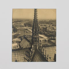Cattedrale di Notre Dame a Parigi, cartolina fotografica originale in bianco e nero