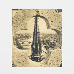 Paris, Notre Dame Cathedral, Black and White Photography Postcard, circa 1950