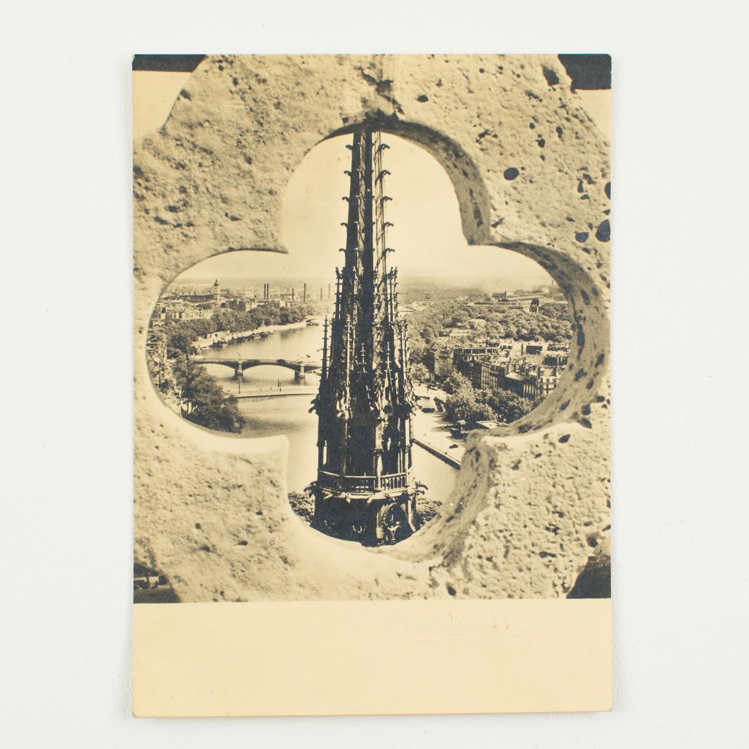 An original silver gelatin black and white photography postcard by Albert Monier, Paris. Notre Dame Cathedral, circa 1950.
Features:
This original silver gelatin print photography postcard is unframed.
Photographer: Albert Monier (1915 -