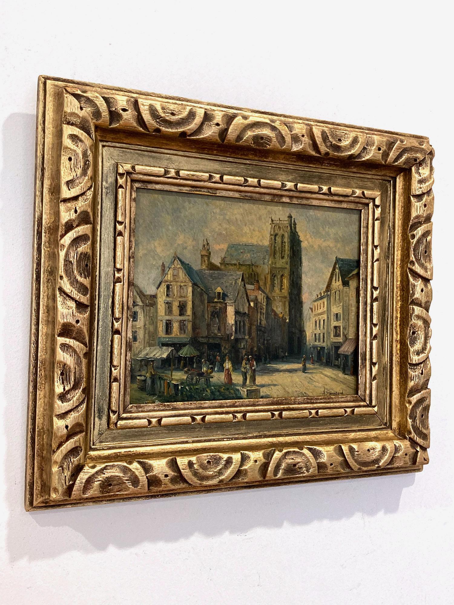 Impressionistisches Ölgemälde „Church of St. Wilfran“ Französisch-amerikanischer Künstler im Angebot 7