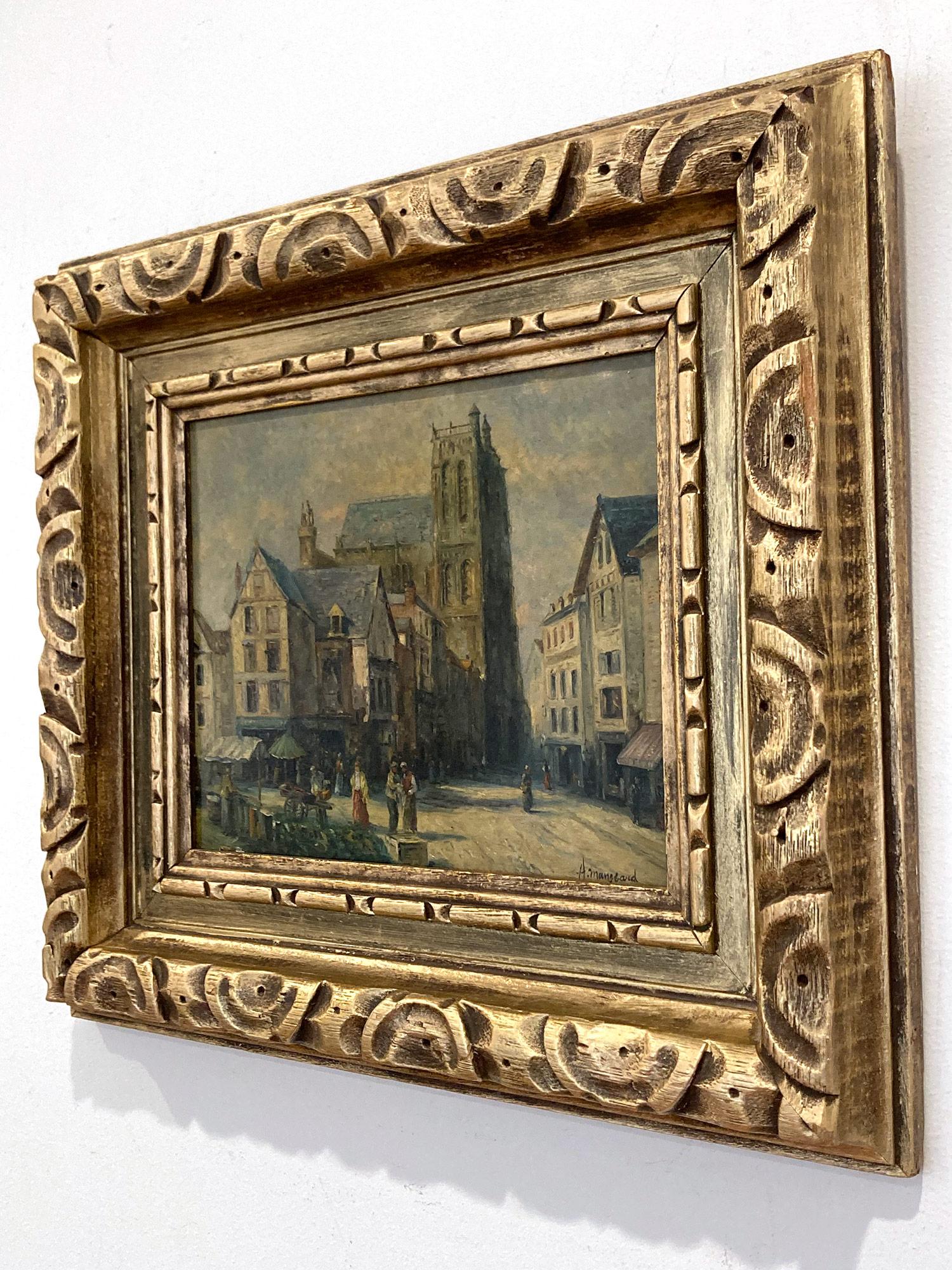 Impressionistisches Ölgemälde „Church of St. Wilfran“ Französisch-amerikanischer Künstler im Angebot 8