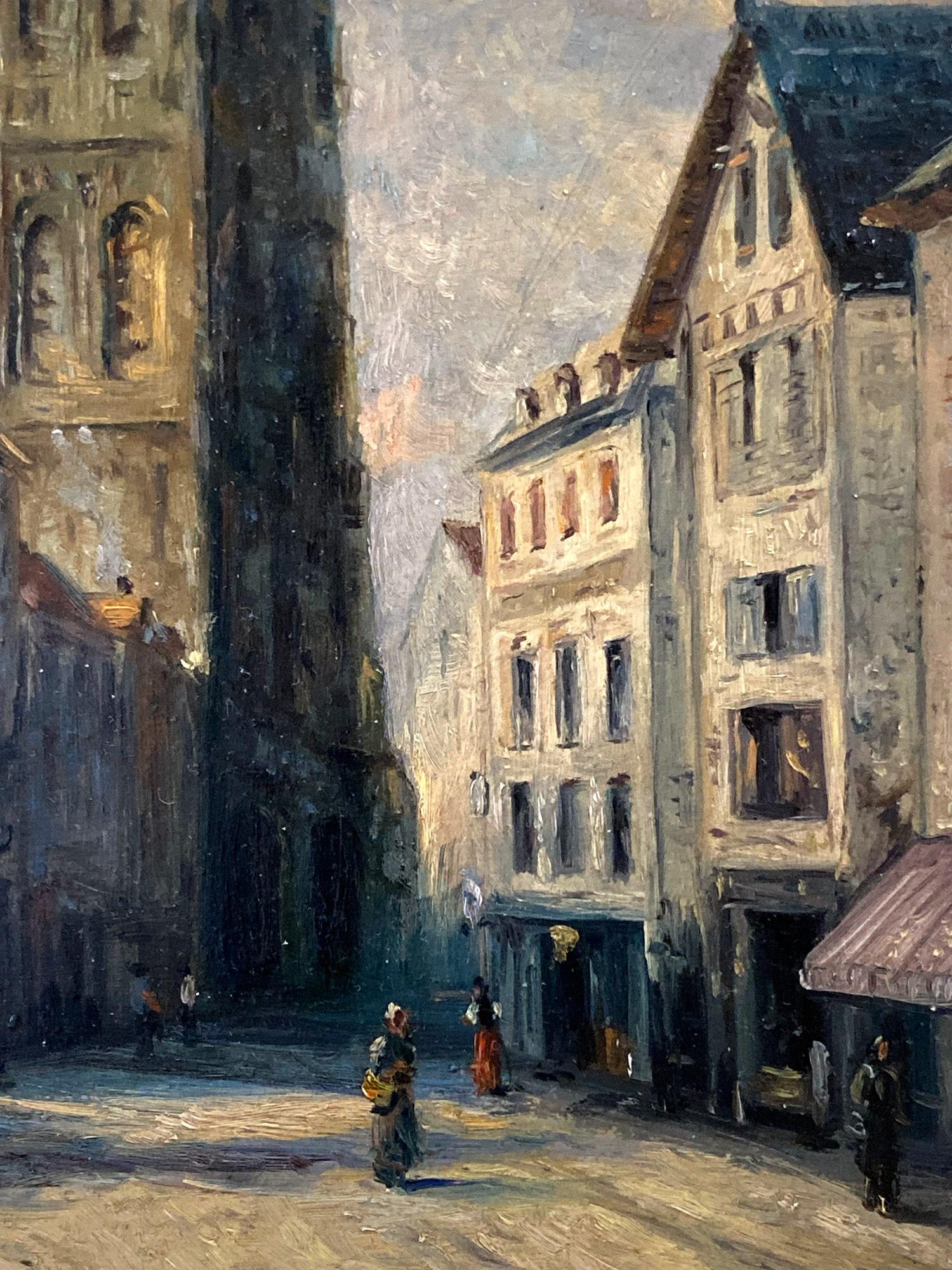 Impressionistisches Ölgemälde „Church of St. Wilfran“ Französisch-amerikanischer Künstler im Angebot 1