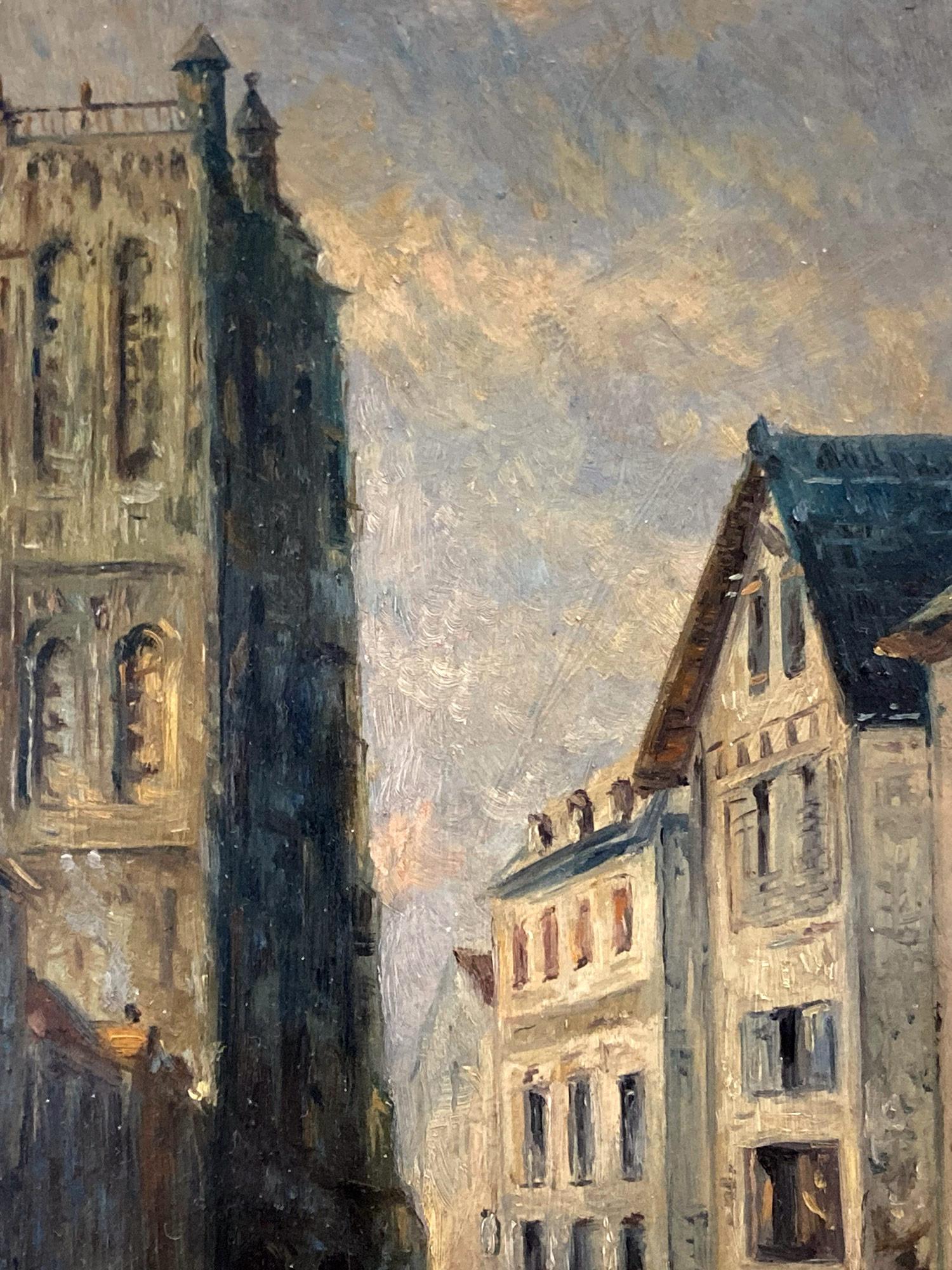 Impressionistisches Ölgemälde „Church of St. Wilfran“ Französisch-amerikanischer Künstler im Angebot 2