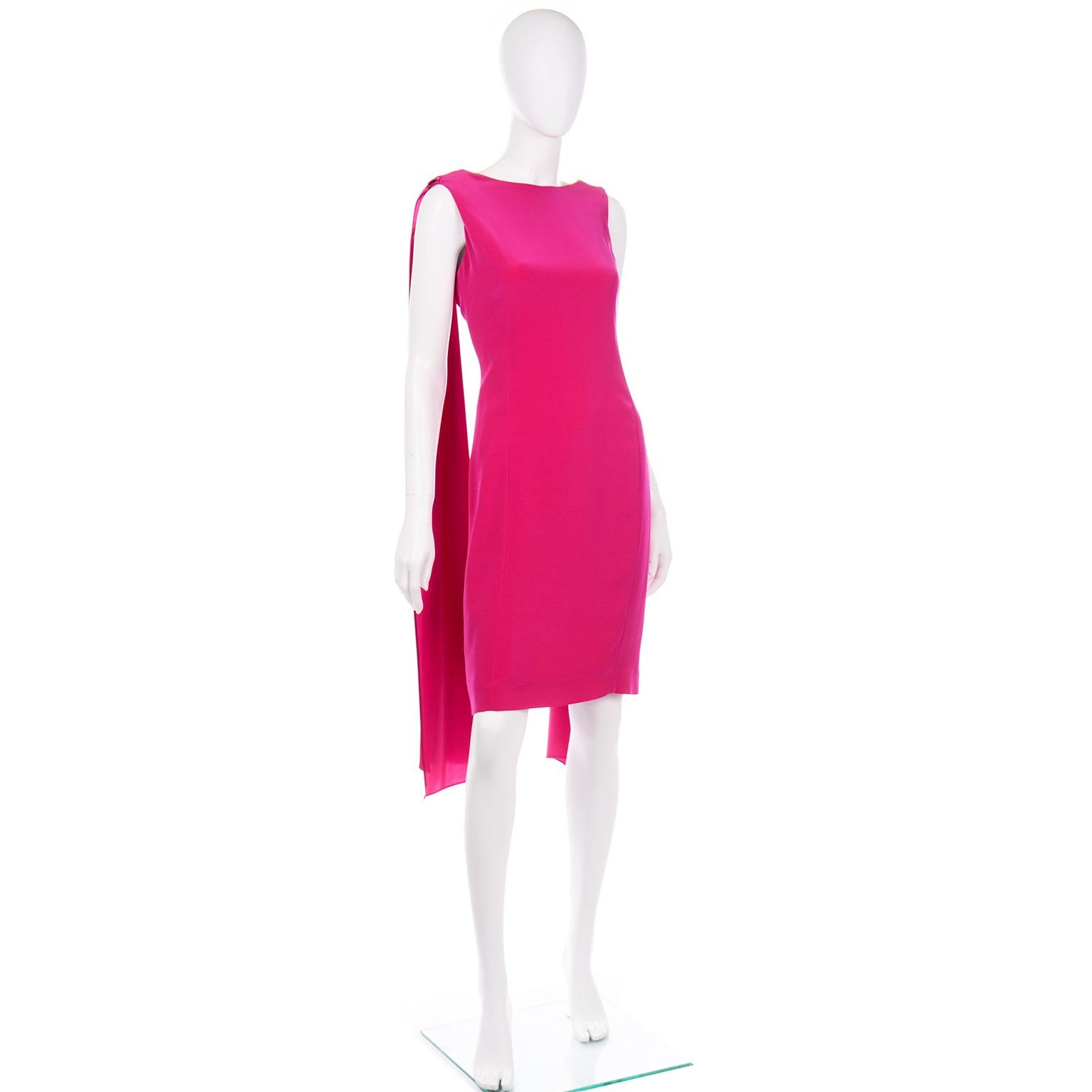 Albert Nipon Boutique Pink Silk Evening Dress w Draped Panels 1