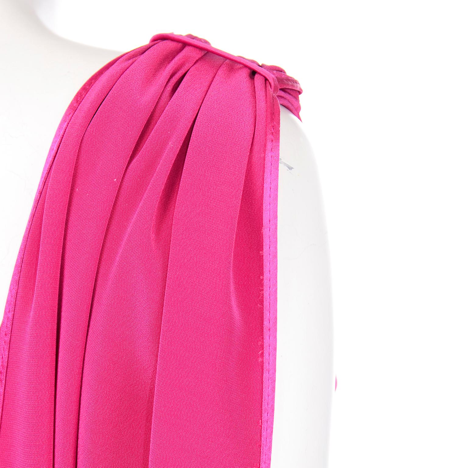 Albert Nipon Boutique Pink Silk Evening Dress w Draped Panels 2