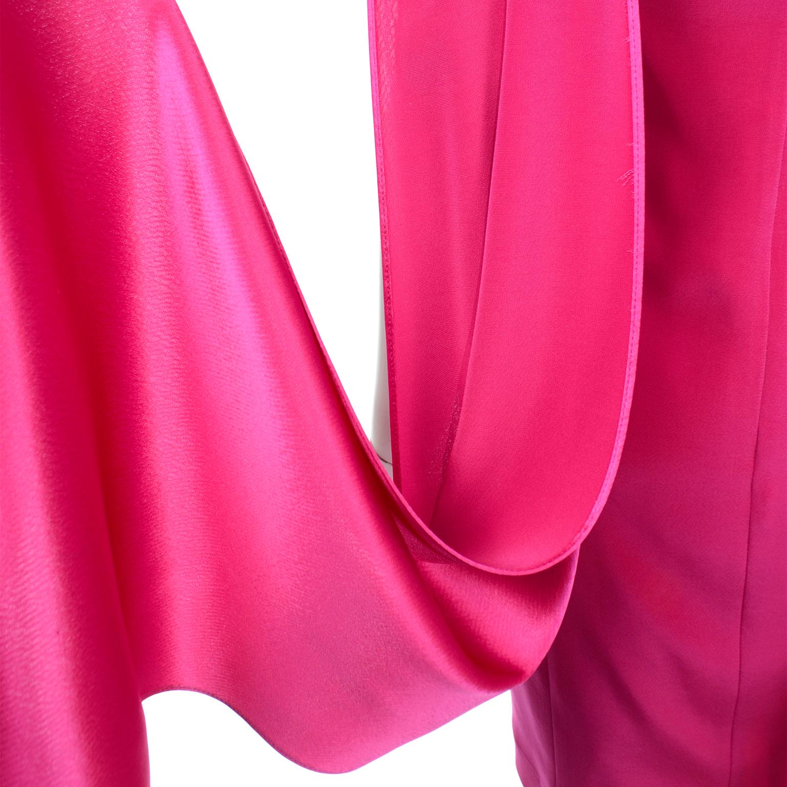 Albert Nipon Boutique Pink Silk Evening Dress w Draped Panels 3