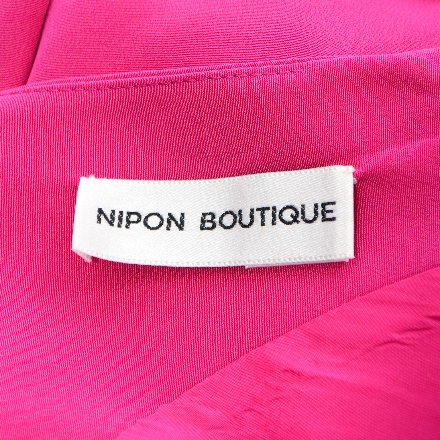 Albert Nipon Boutique Pink Silk Evening Dress w Draped Panels 4