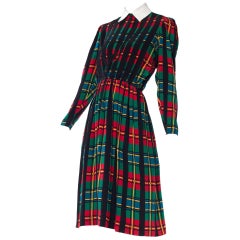 Albert Nipon Gucci Style Plaid Silk Dress