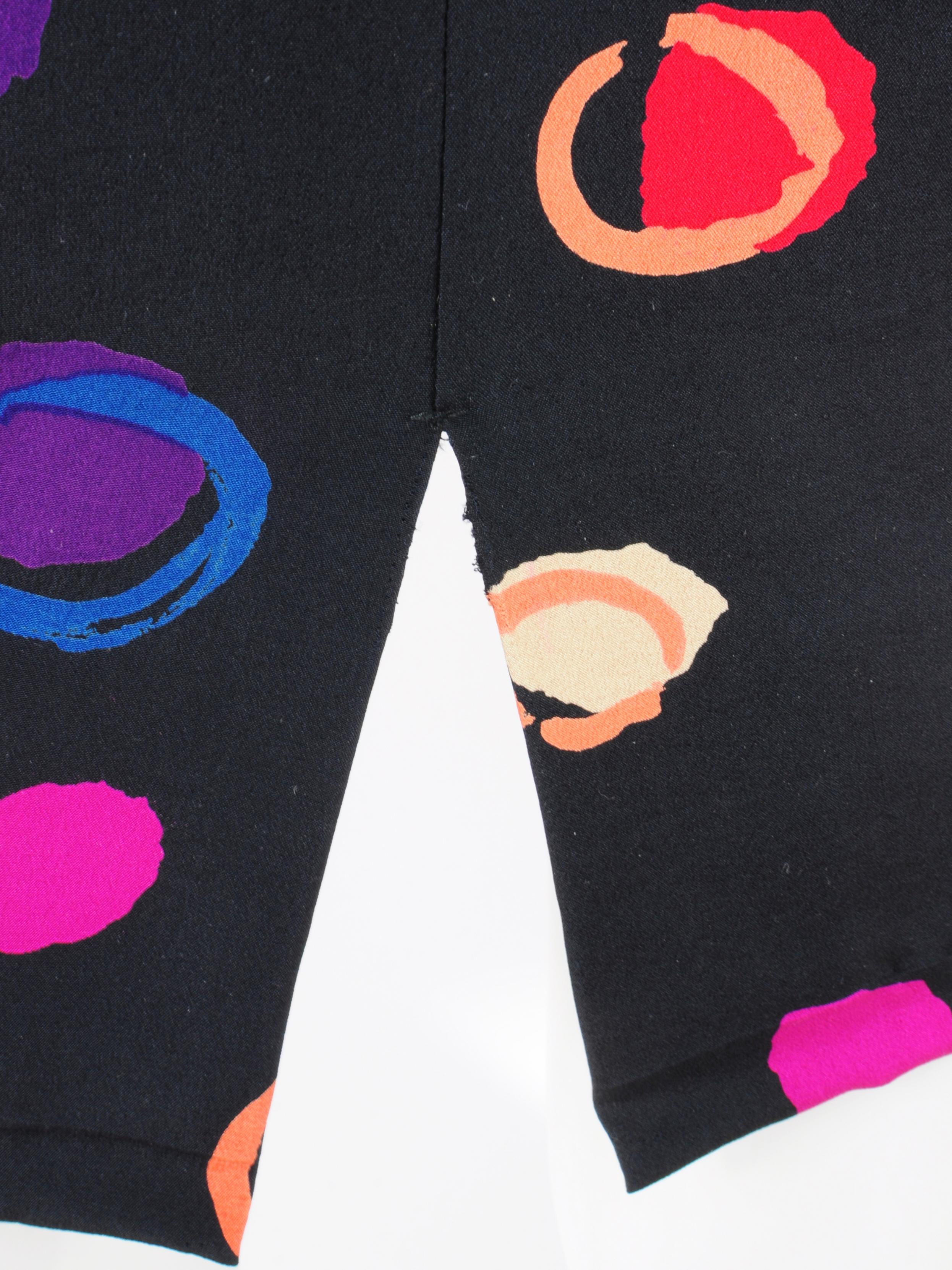 Albert Nipon Silk Pencil Dress with Multicolour Dots 1980s For Sale 8
