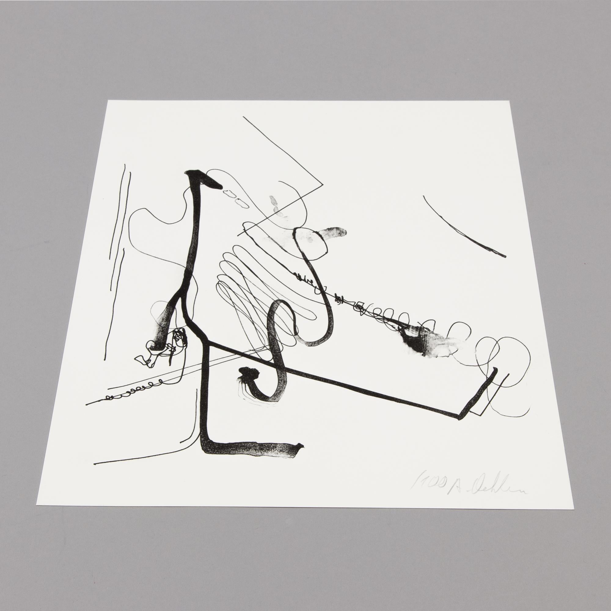 Albert Oehlen, Meditation über Bürokratische Tendenzen bei TzK, Signed Print 2