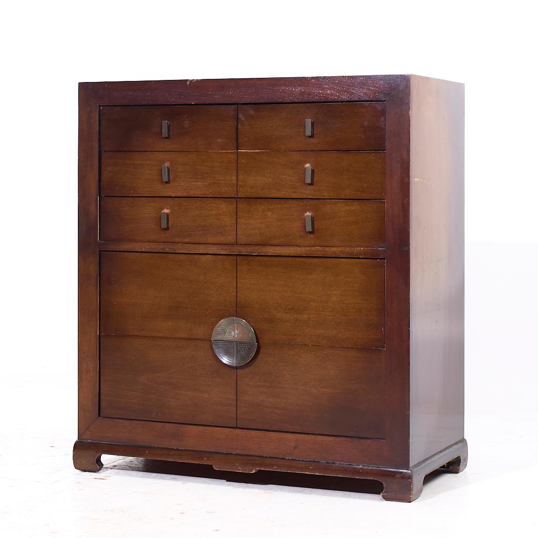 Albert of Shelbyville Mid Century Mahagoni Kommode Highboy Dresser (Moderne der Mitte des Jahrhunderts) im Angebot