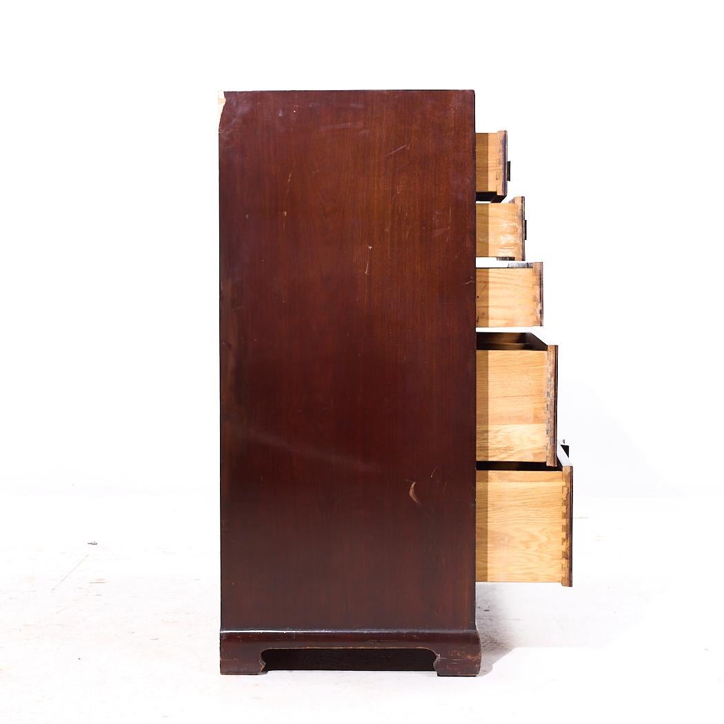 Albert of Shelbyville Mid Century Mahagoni Kommode Highboy Dresser (amerikanisch) im Angebot