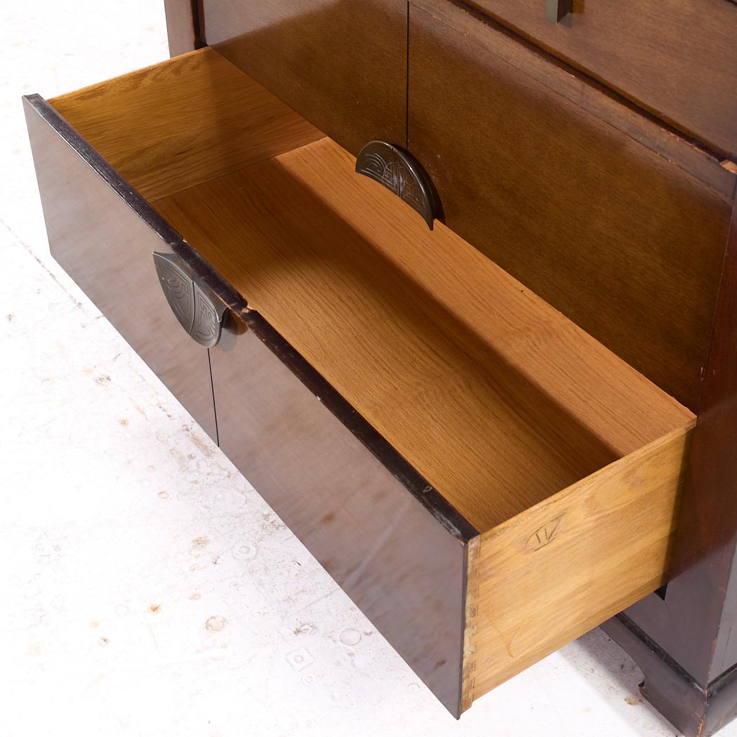 Albert of Shelbyville Mid Century Mahagoni Kommode Highboy Dresser (Ende des 20. Jahrhunderts) im Angebot