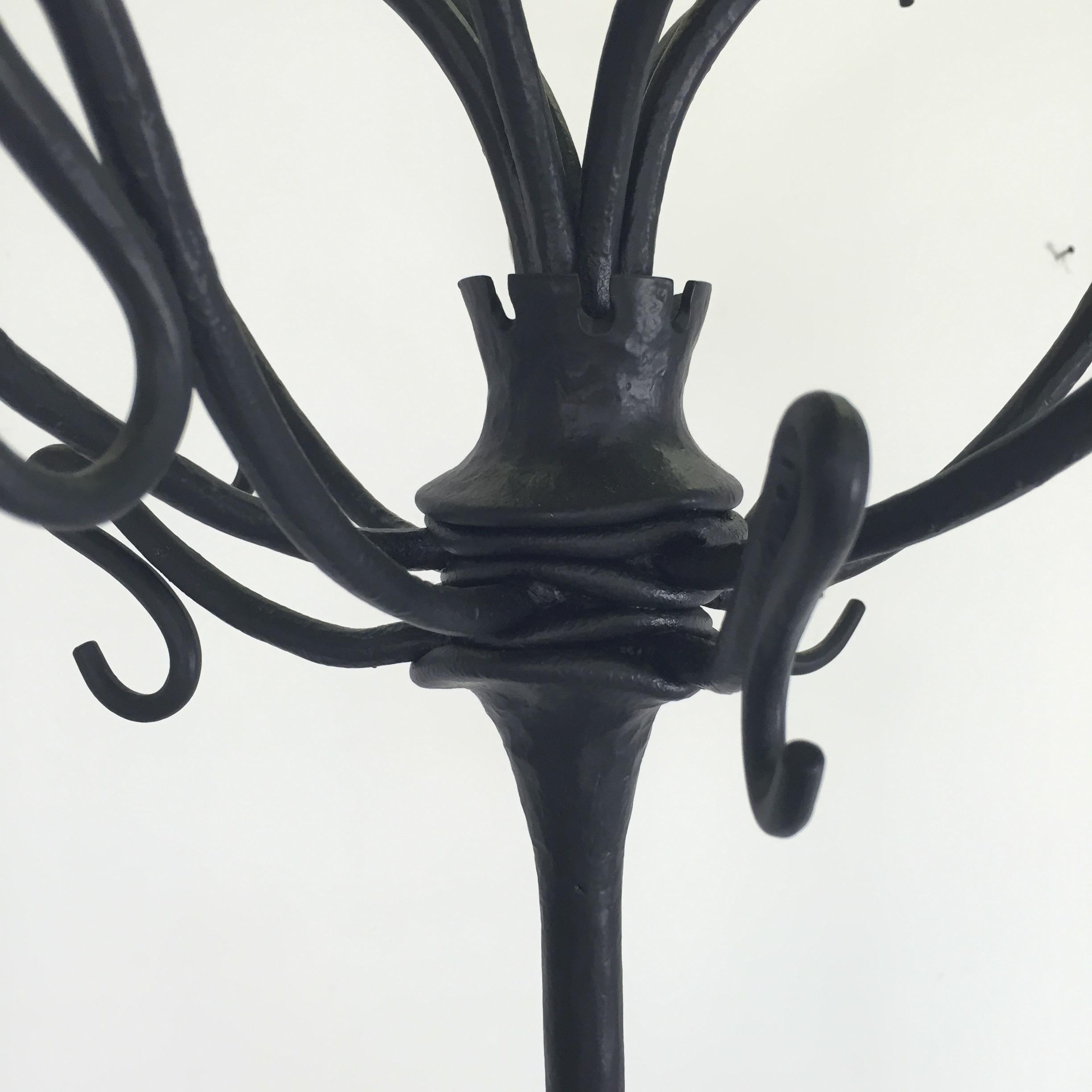 North American Albert Paley Attributed Cast Iron Coat Rack For Sale