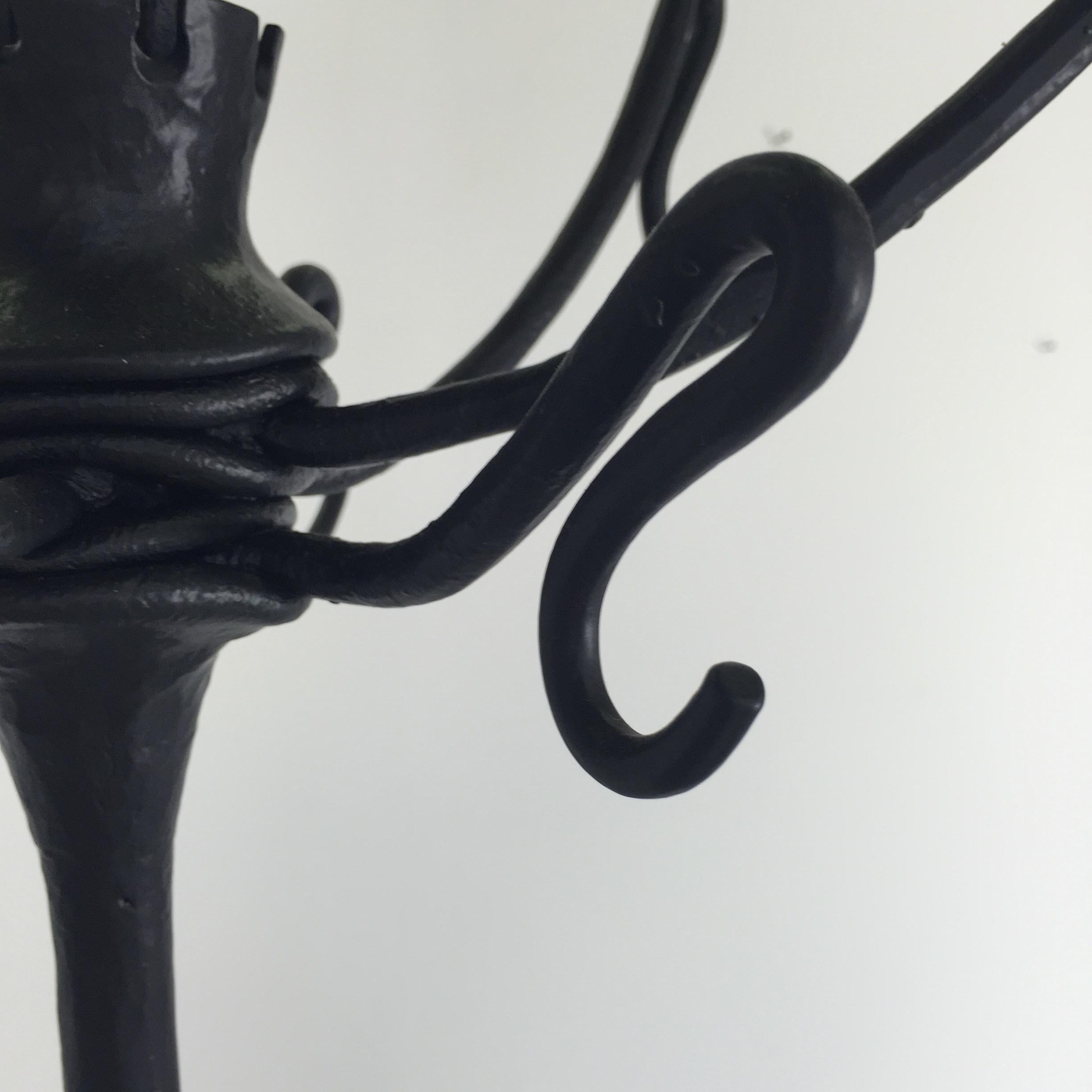 20th Century Albert Paley Attributed Cast Iron Coat Rack For Sale