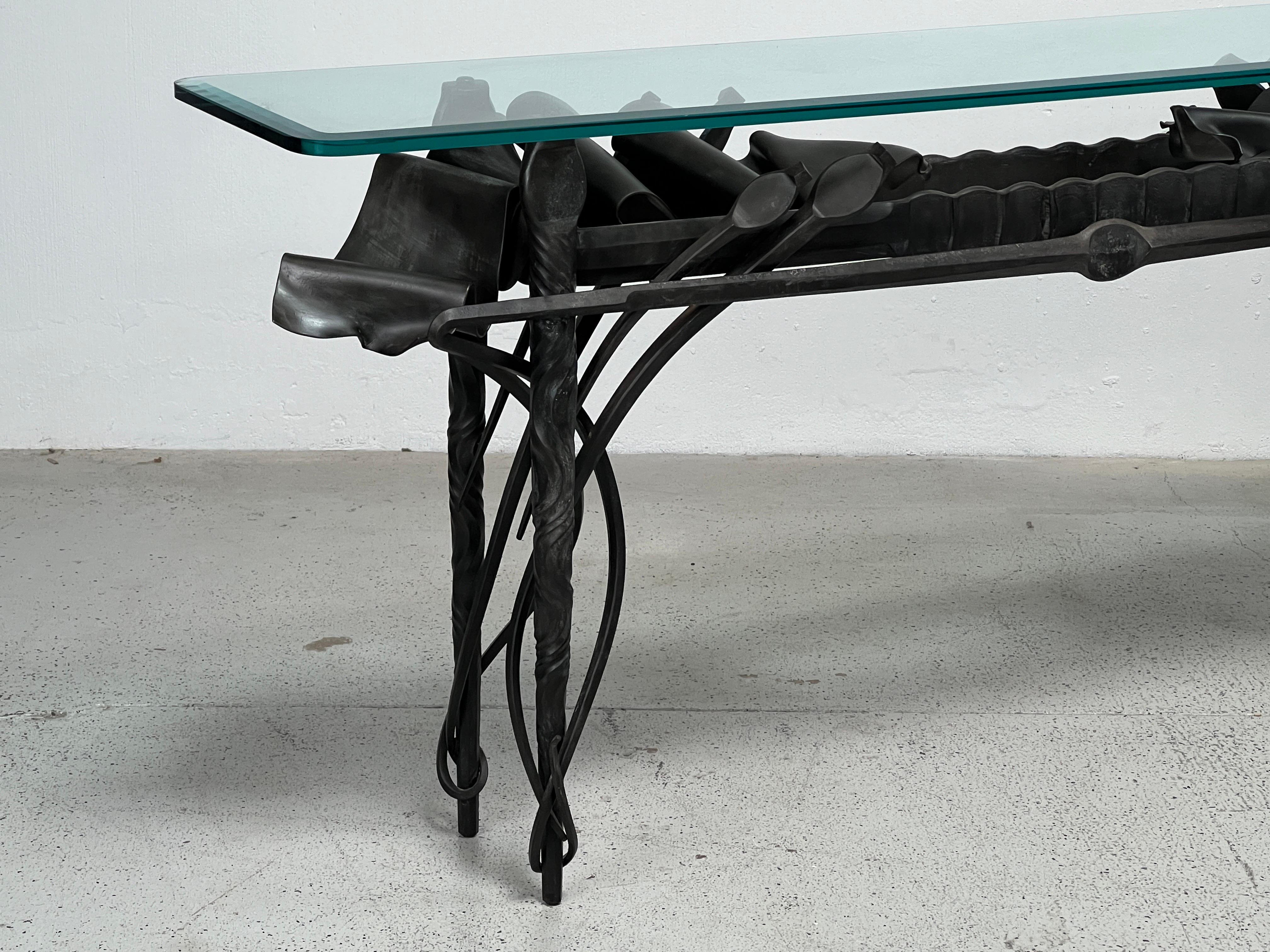Steel Albert Paley Console Table, 1989 For Sale
