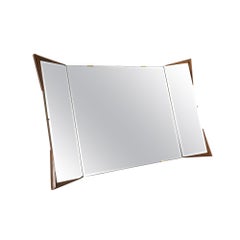 Albert Parvin/American of Martinsville Style MCM Diamond 3 Way Folding Mirror