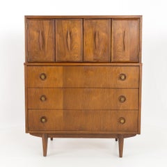 Albert Parvin for American of Martinsville Mid Century Diamond Highboy Dresser