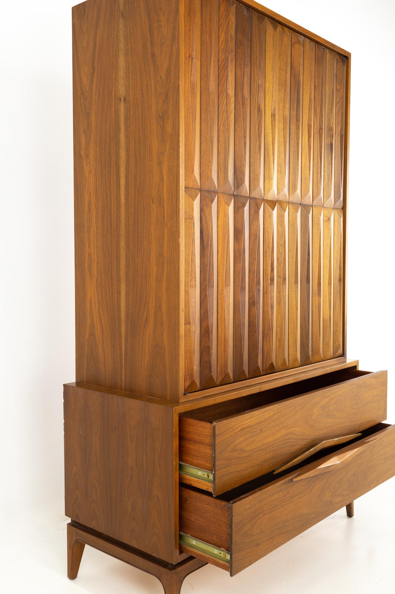 Mid-Century Modern Albert Parvin for American of Martinsville Style MCM Armoire Highboy Dresser