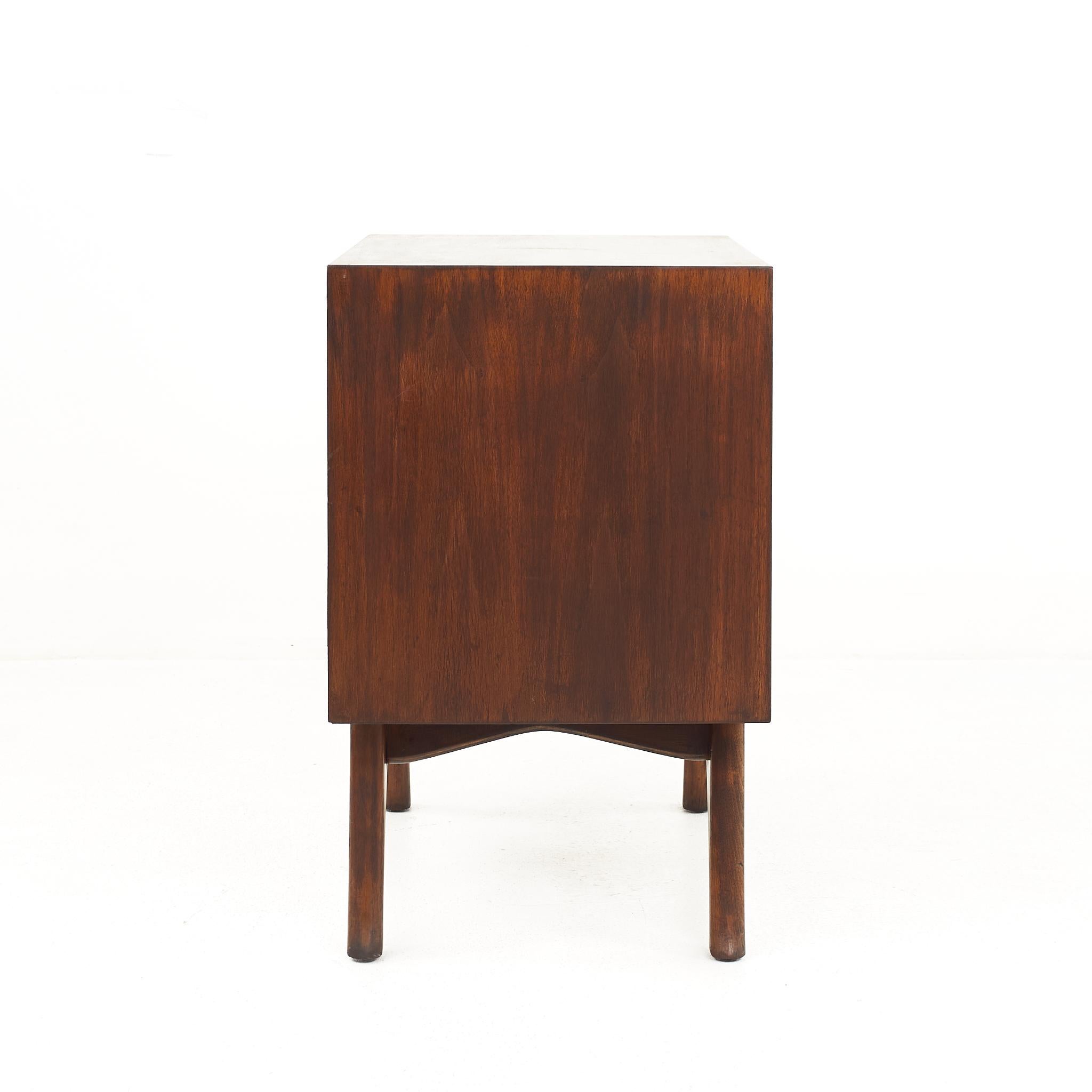 Albert Parvin Mid-Century Walnut Nightstand In Good Condition In Countryside, IL