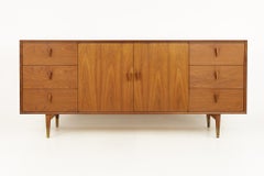 Albert Parvin Style Mid Century Walnut Sideboard Credenza Lowboy Dresser