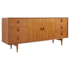 Albert Parvin Style Mid Century Walnut Sideboard Credenza Lowboy Dresser
