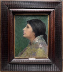 Woman profile symbolist portrait Paris Art Nouveau
