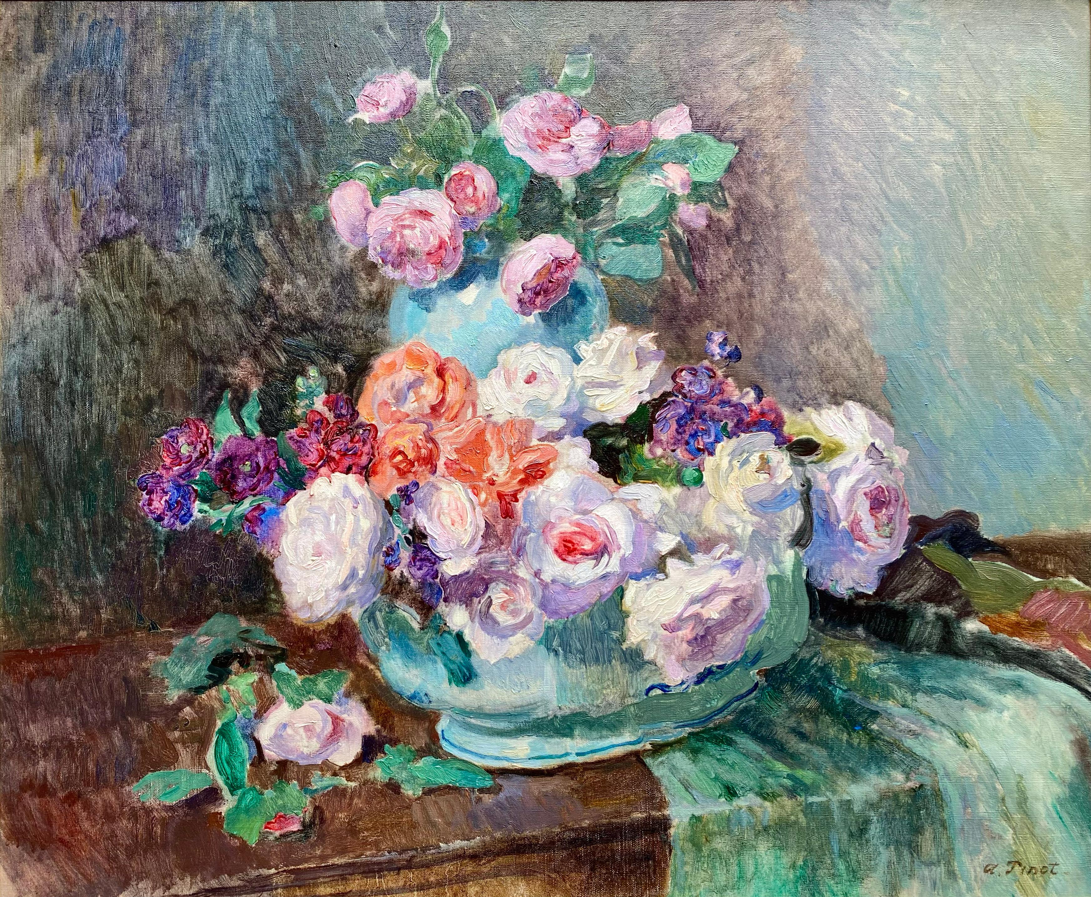 Nature morte aux fleurs dans un vase' d'Albert Pinot (Bruxelles 1875 - 1962 Paris) en vente 1