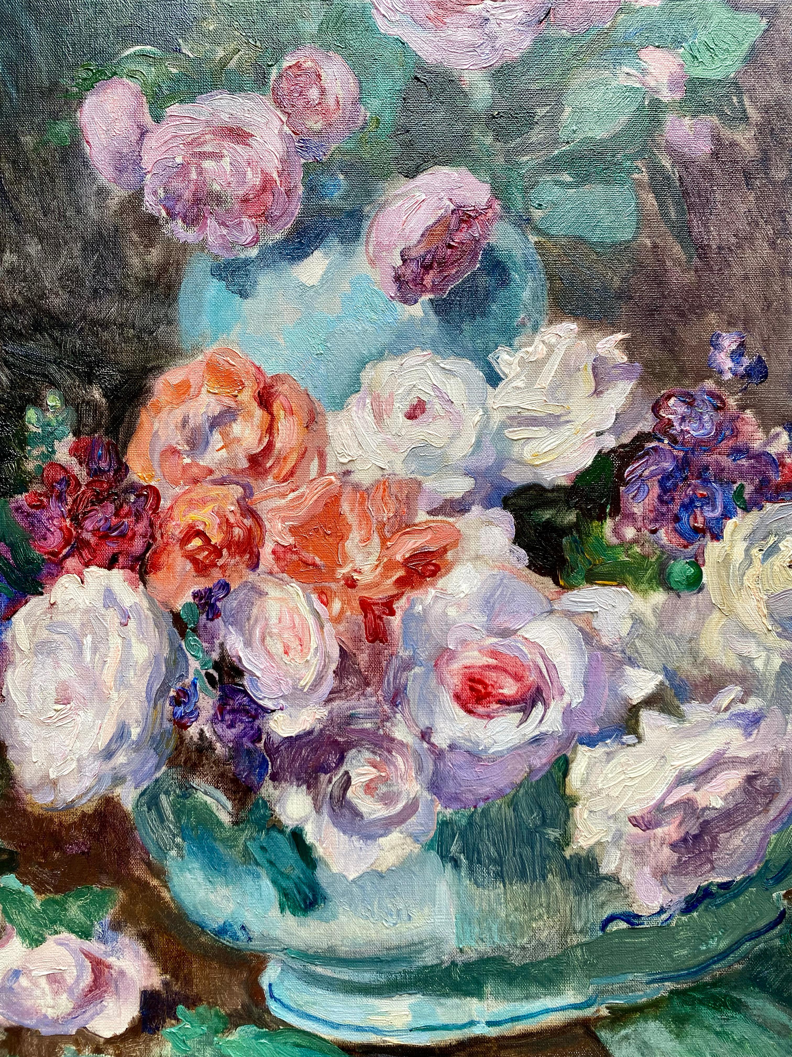 Nature morte aux fleurs dans un vase' d'Albert Pinot (Bruxelles 1875 - 1962 Paris) en vente 3
