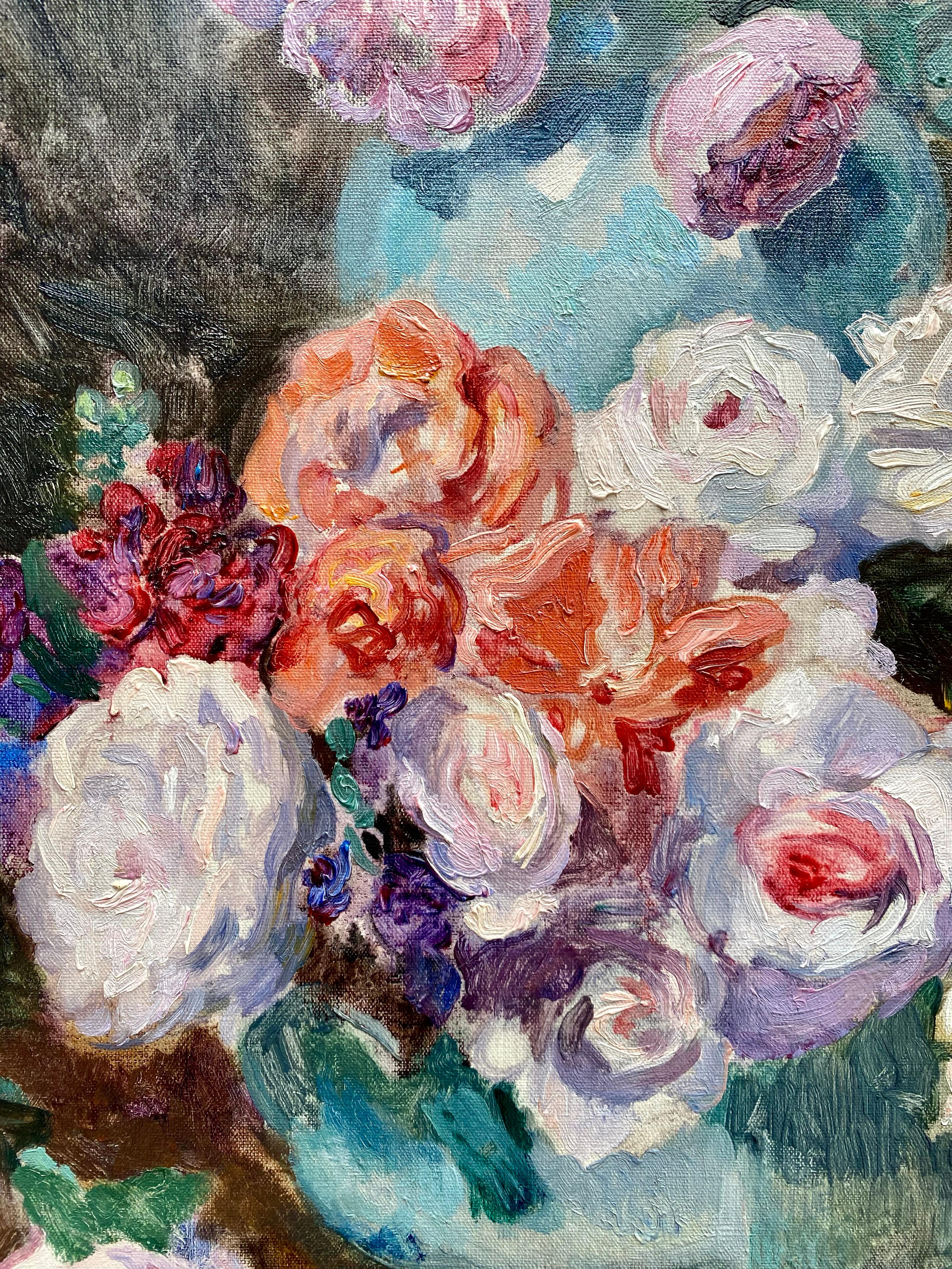 Nature morte aux fleurs dans un vase' d'Albert Pinot (Bruxelles 1875 - 1962 Paris) en vente 4