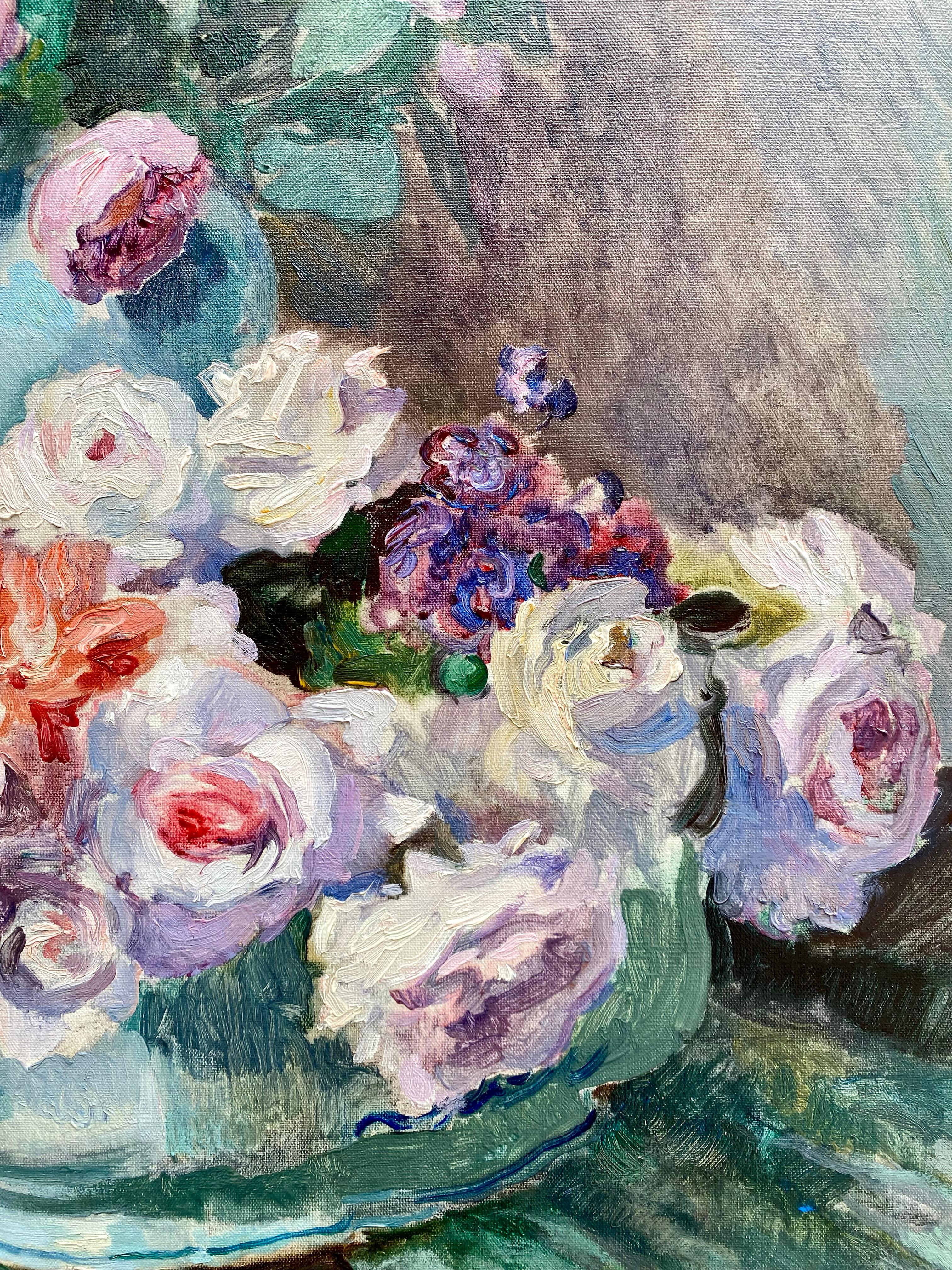 Nature morte aux fleurs dans un vase' d'Albert Pinot (Bruxelles 1875 - 1962 Paris) en vente 5