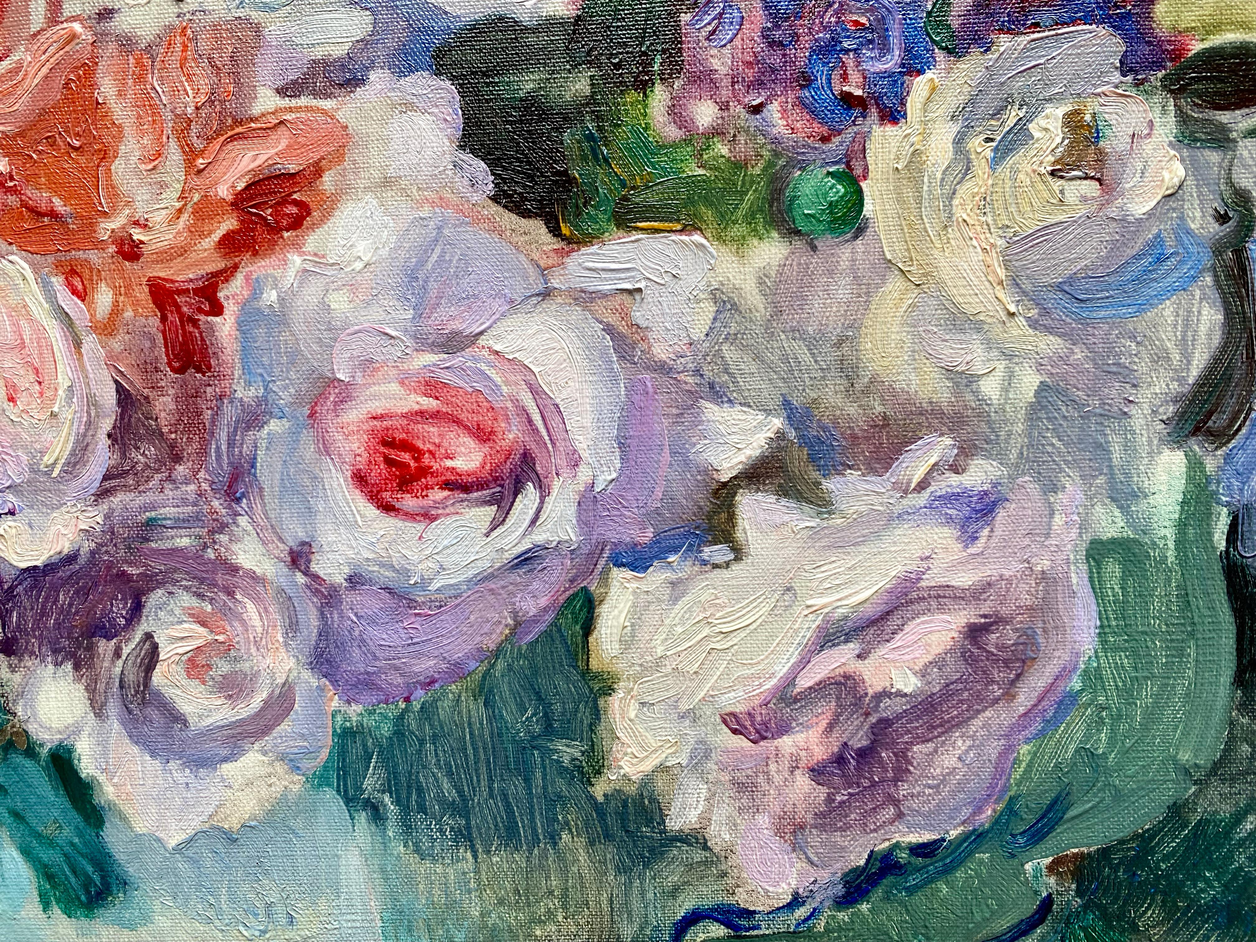 Nature morte aux fleurs dans un vase' d'Albert Pinot (Bruxelles 1875 - 1962 Paris) en vente 7