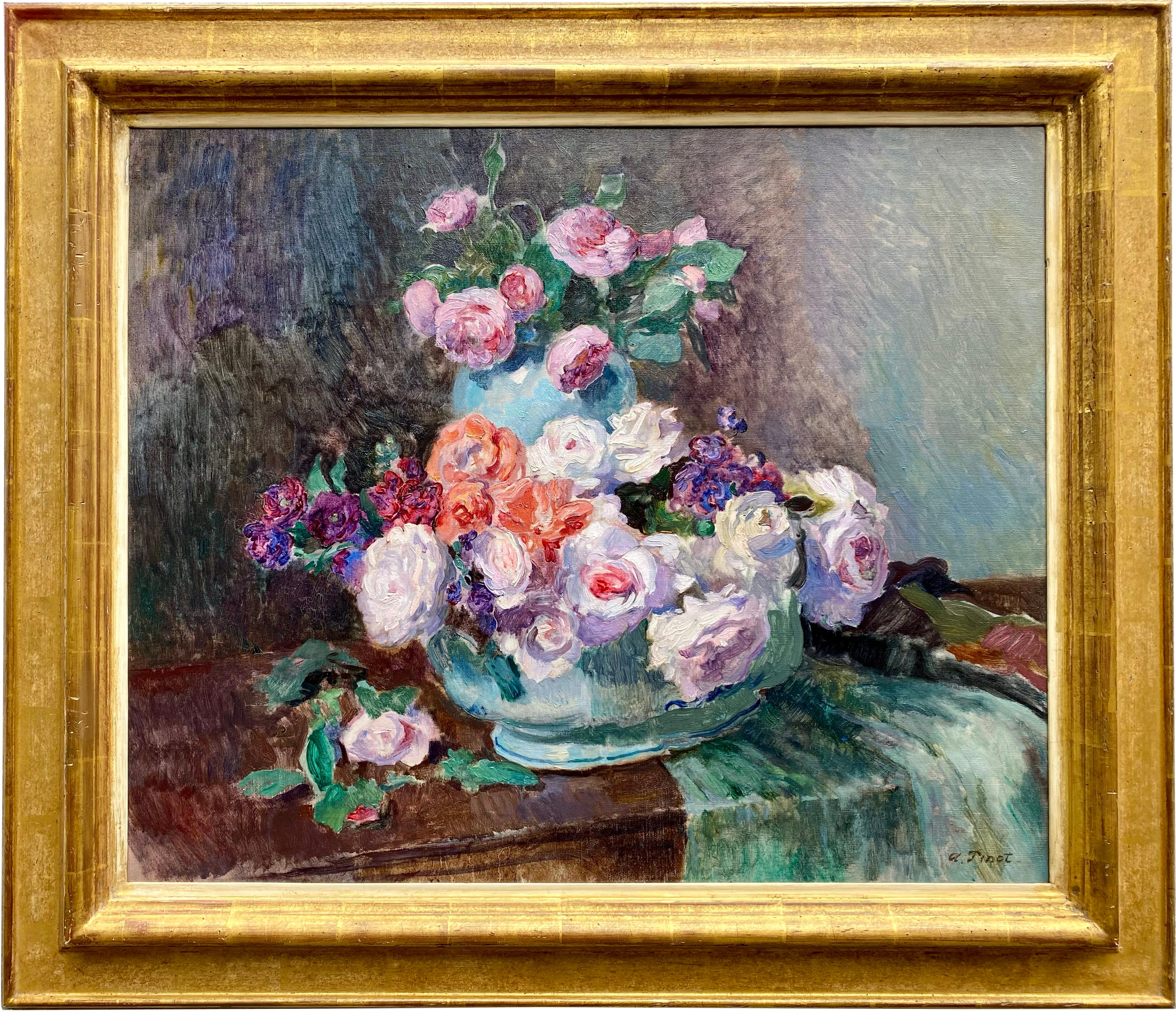 Albert Pinot
Bruxelles 1875 - 1962 Paris
Peintre belge

Nature morte avec fleurs dans un vase

Signature : signée en bas à droite "A. Pinot".
Support : huile sur toile
Dimensions : image 56 x 65 cm, cadre 71 x 82 cm

Biographie : Albert Pinot, né à