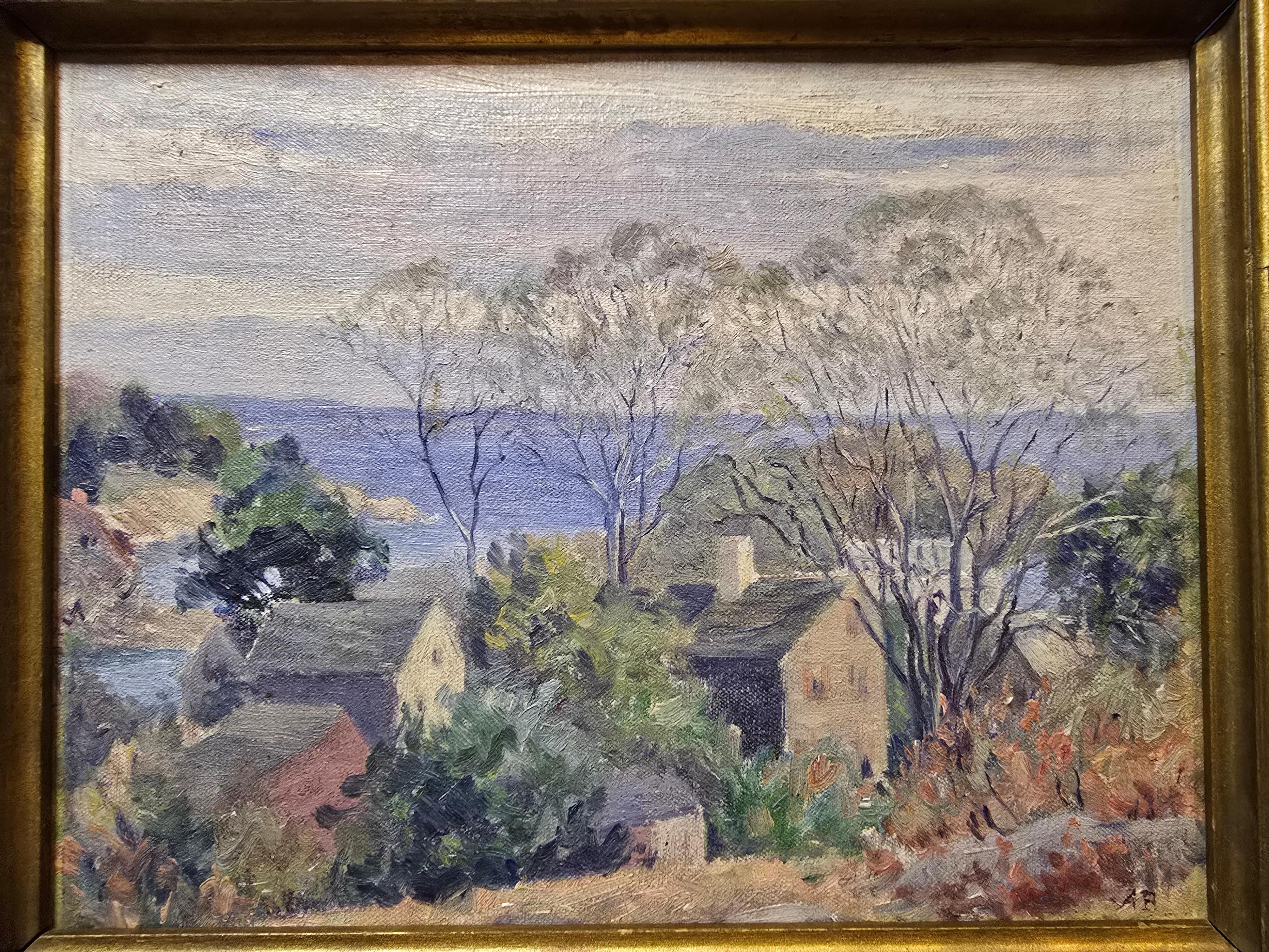 Dorf am Meer – Painting von Albert Prentice Button
