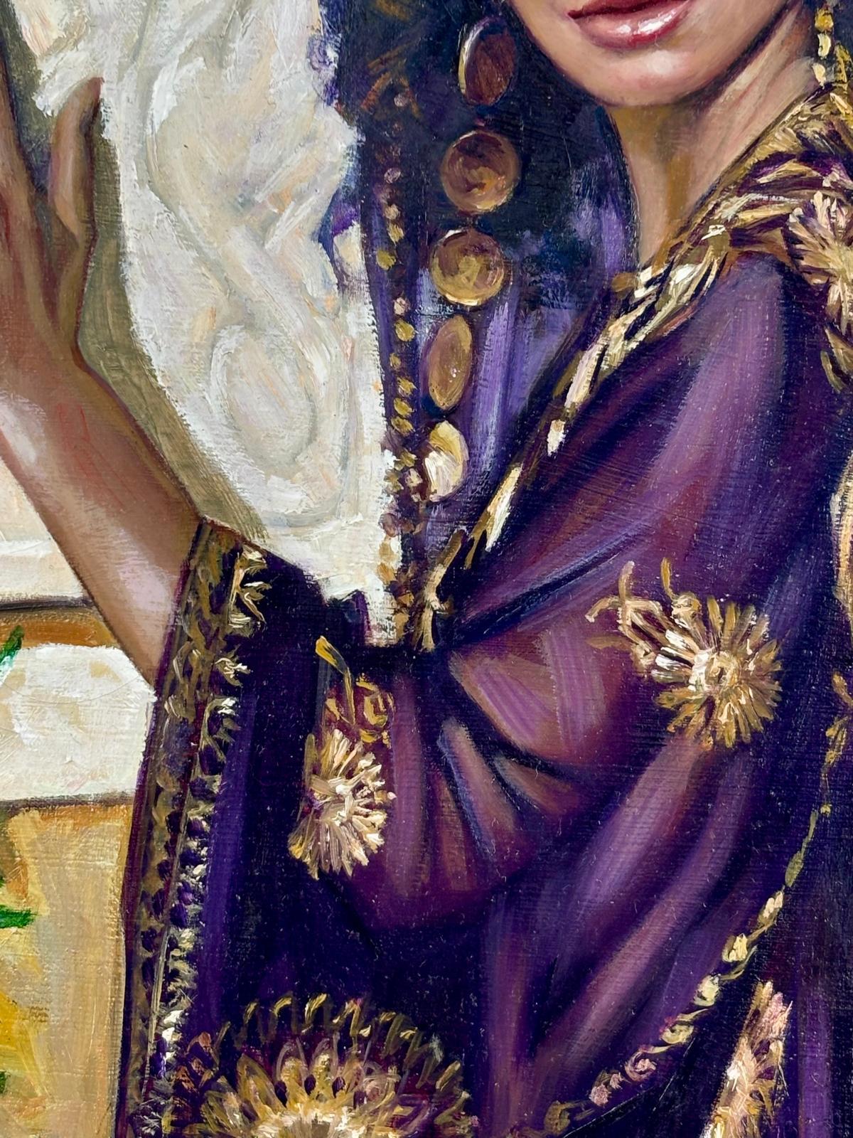 Albert Pujolar Soler (Barcelona-España 1938.).
Joven vestida con chilava.
Óleo sobre lienzo.
Medidas: 54.5 x 37 cm.; 83 x 65.5 x 2 cm. (marco).

Firmado y dedicado a mano en la parte posterior : 