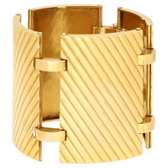 Albert Querio Vintage Panel Bracelet en or jaune 18ct