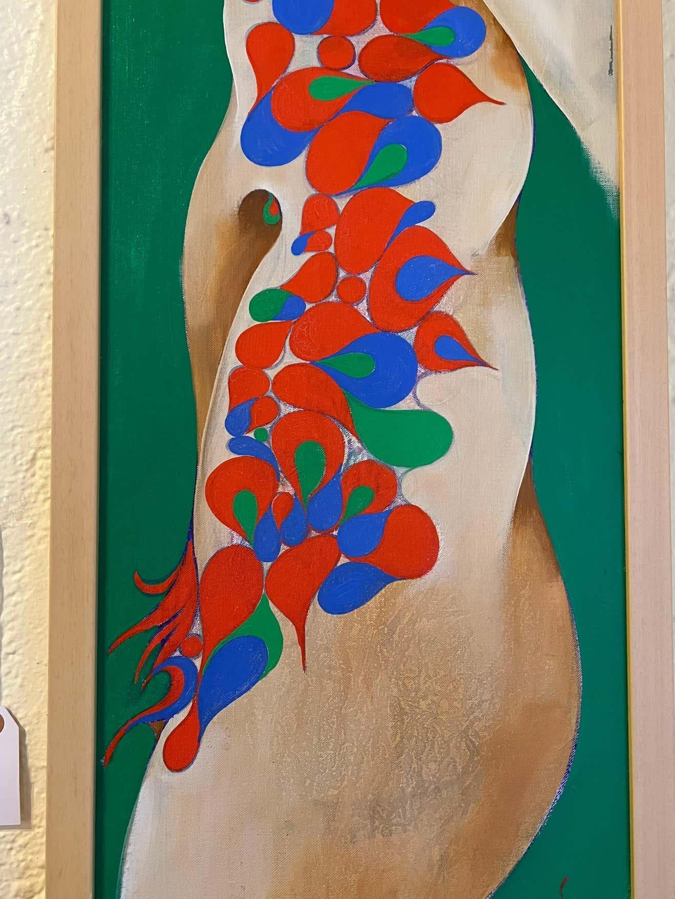 This oil painting is signed and dated 1971. It sits in a natural wood frame.
Albert Radoczy was a master at exploring the female form. Throughout his career, his drawings and paintings depicted women (especially his wife) with images ranging from